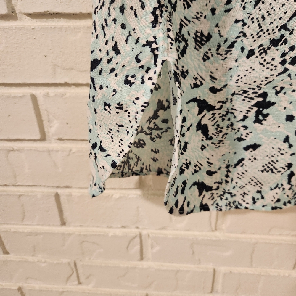 Chicos Linen Patterned Button-Up Blouse Size 2 NWT - image 3